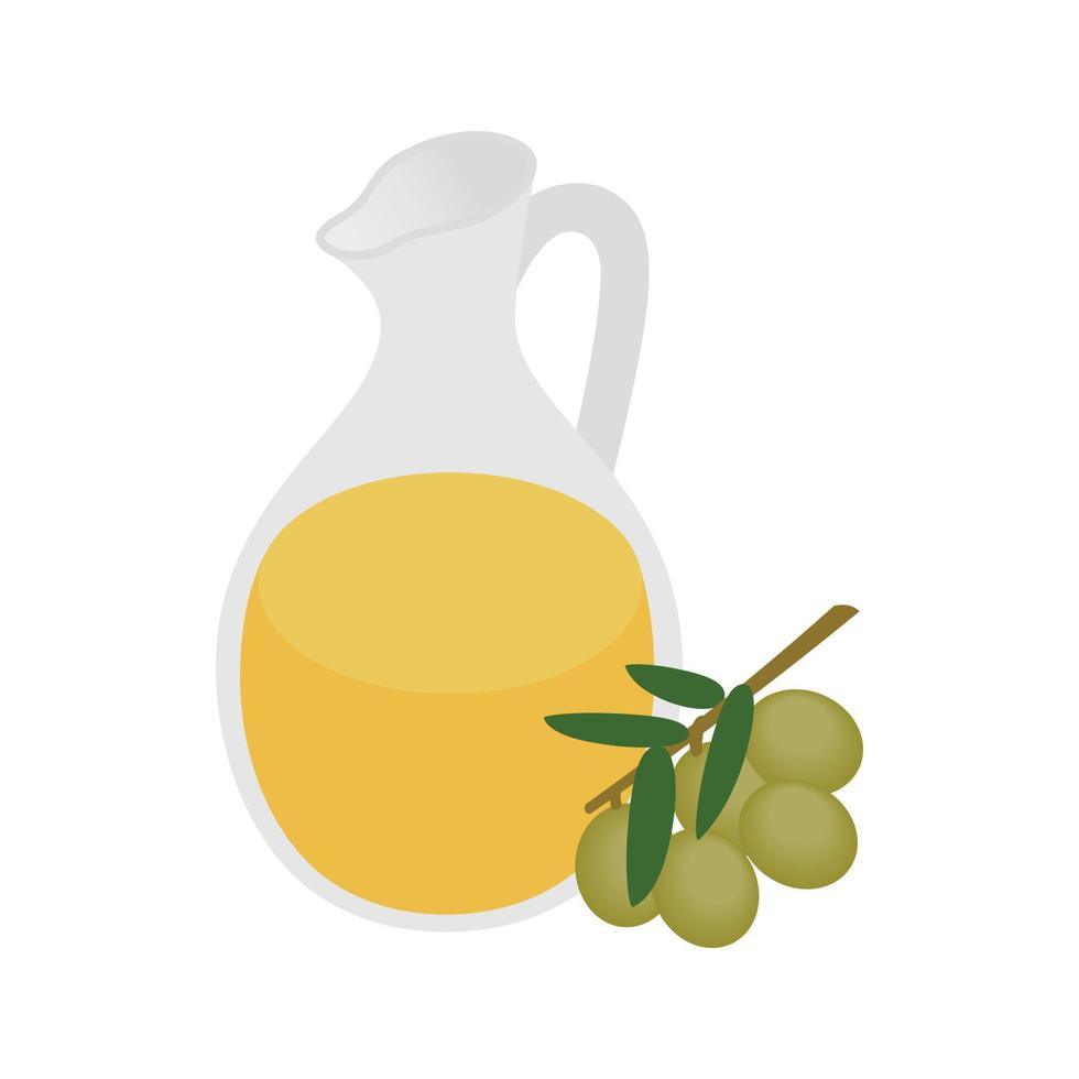 icono de botella de aceite de oliva en estilo isométrico 3d vector