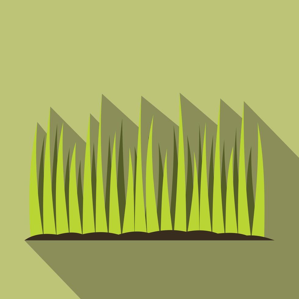 Growing grass flat icon vector