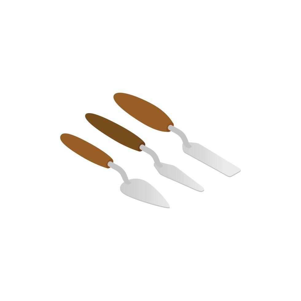 Spatulas for painting icon, isometric 3d style vector