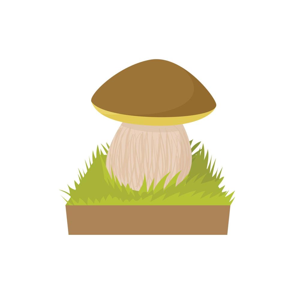 Mushroom icon, cartoon style vector