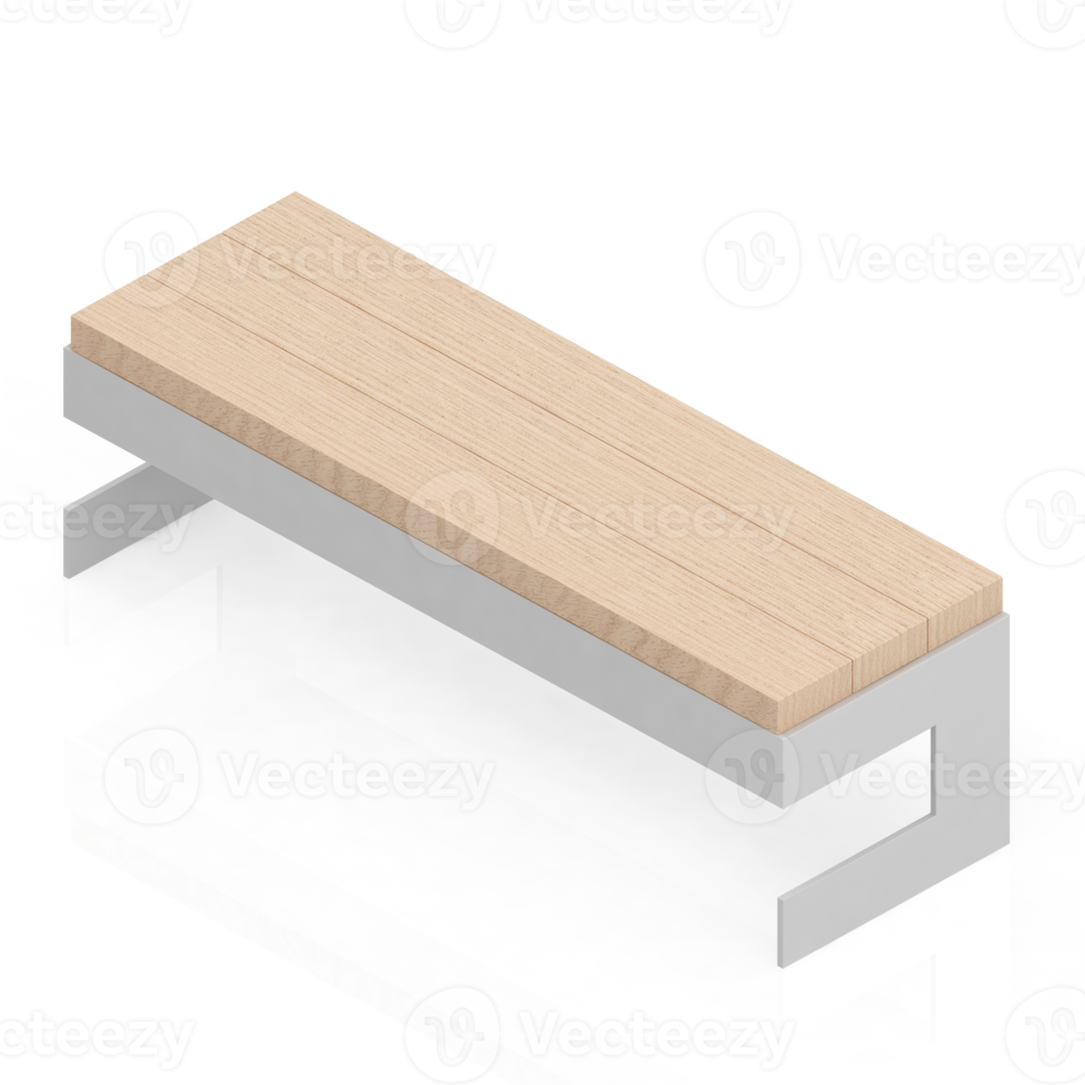 Isometric bench 3D render png