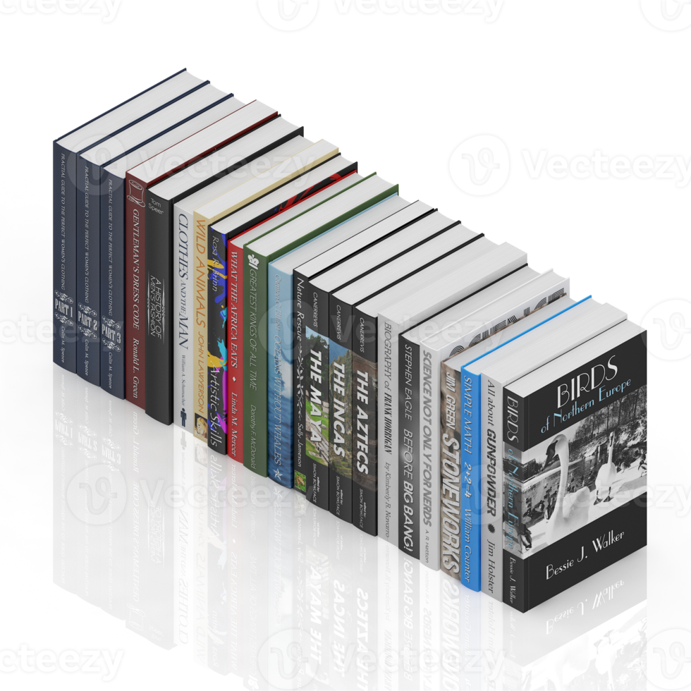 Isometric Books 3D render png