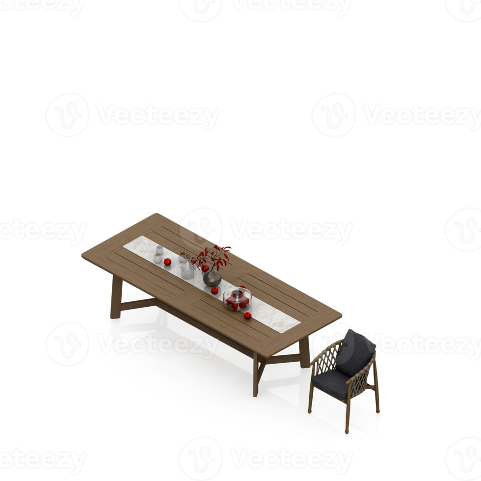 Isometric Table 3D render png