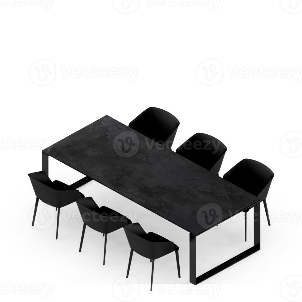 Isometric Table Set 3D render png