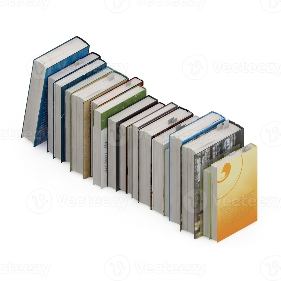 Isometric Books 3D render png