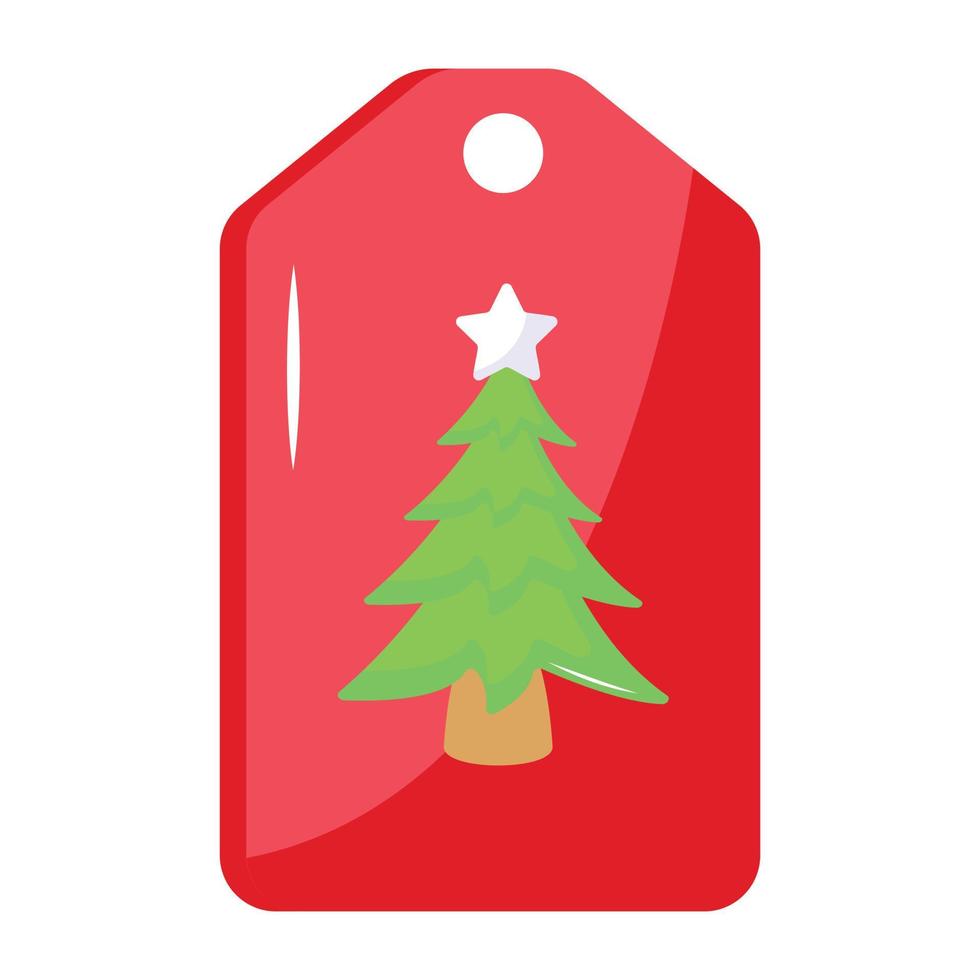Get a flat icon of christmas tag vector