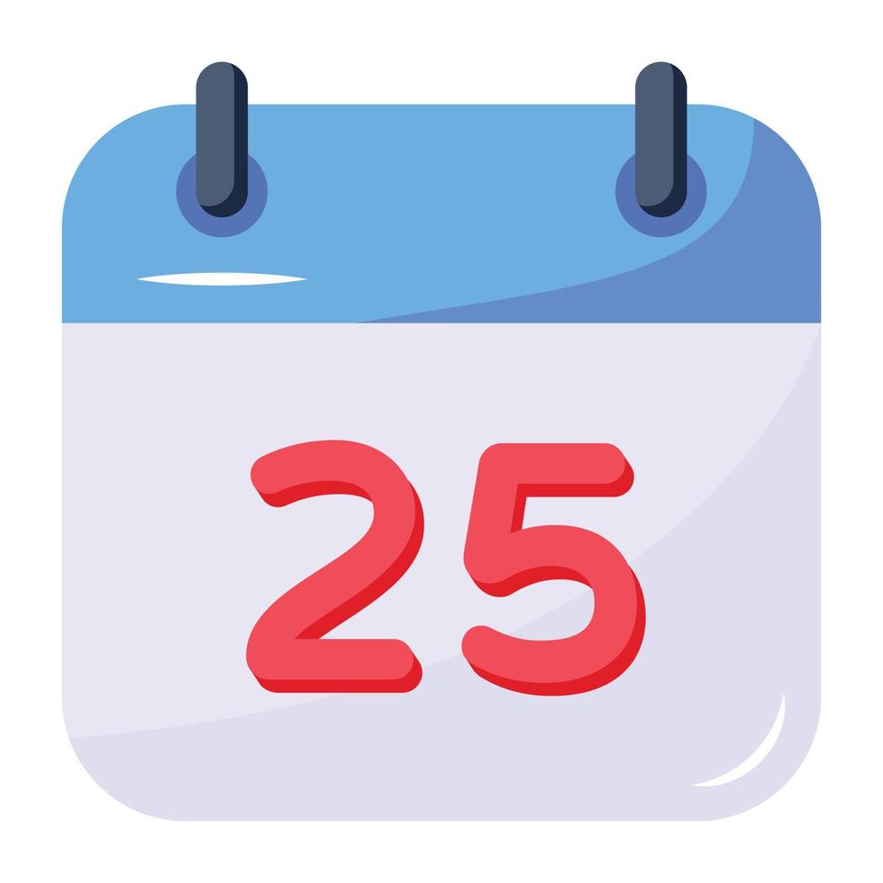 A handy flat icon of christmas date vector