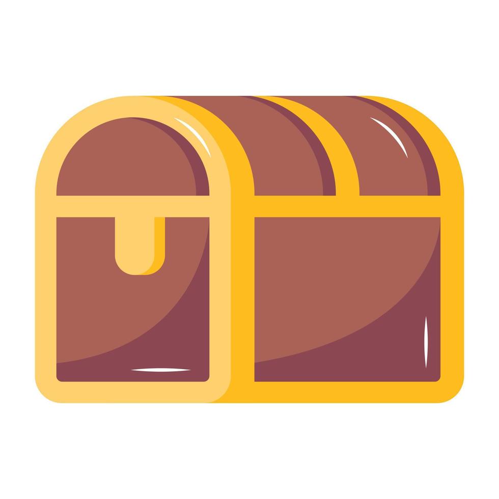 Treasure chest flat icon design vector