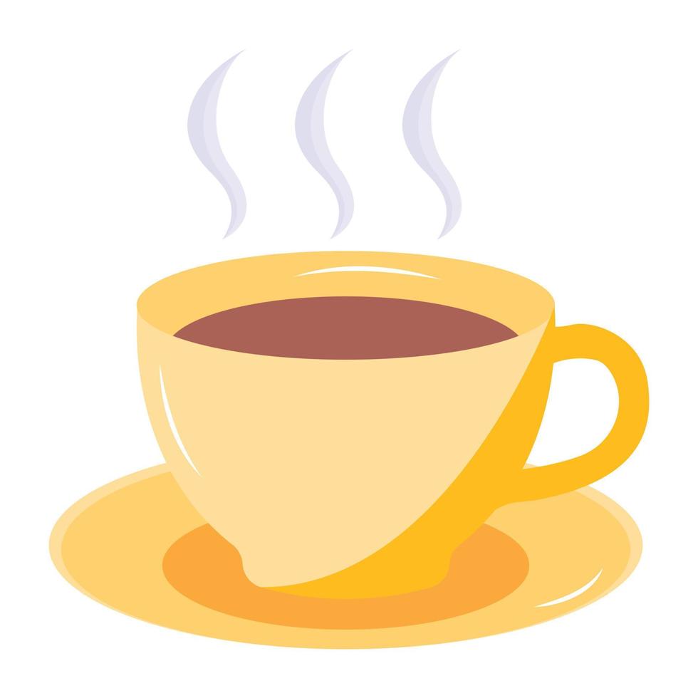 Check flat icon design of hot coffee vector