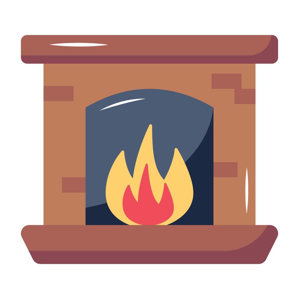 ver un icono plano de la chimenea vector