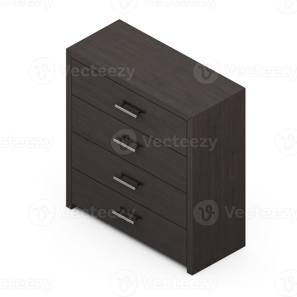 Isometric Bedroom 3D render png