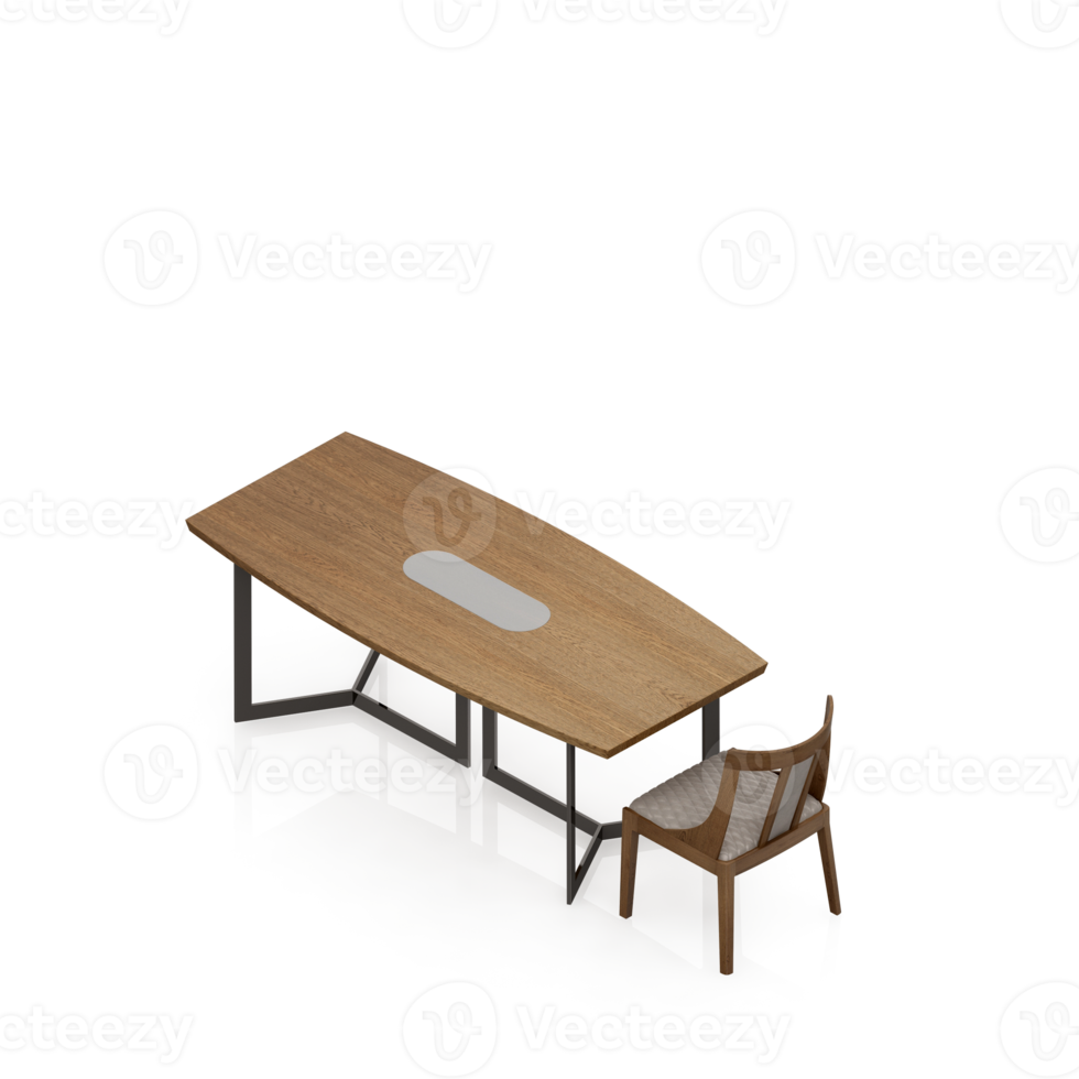 Isometric Table Set 3D render png