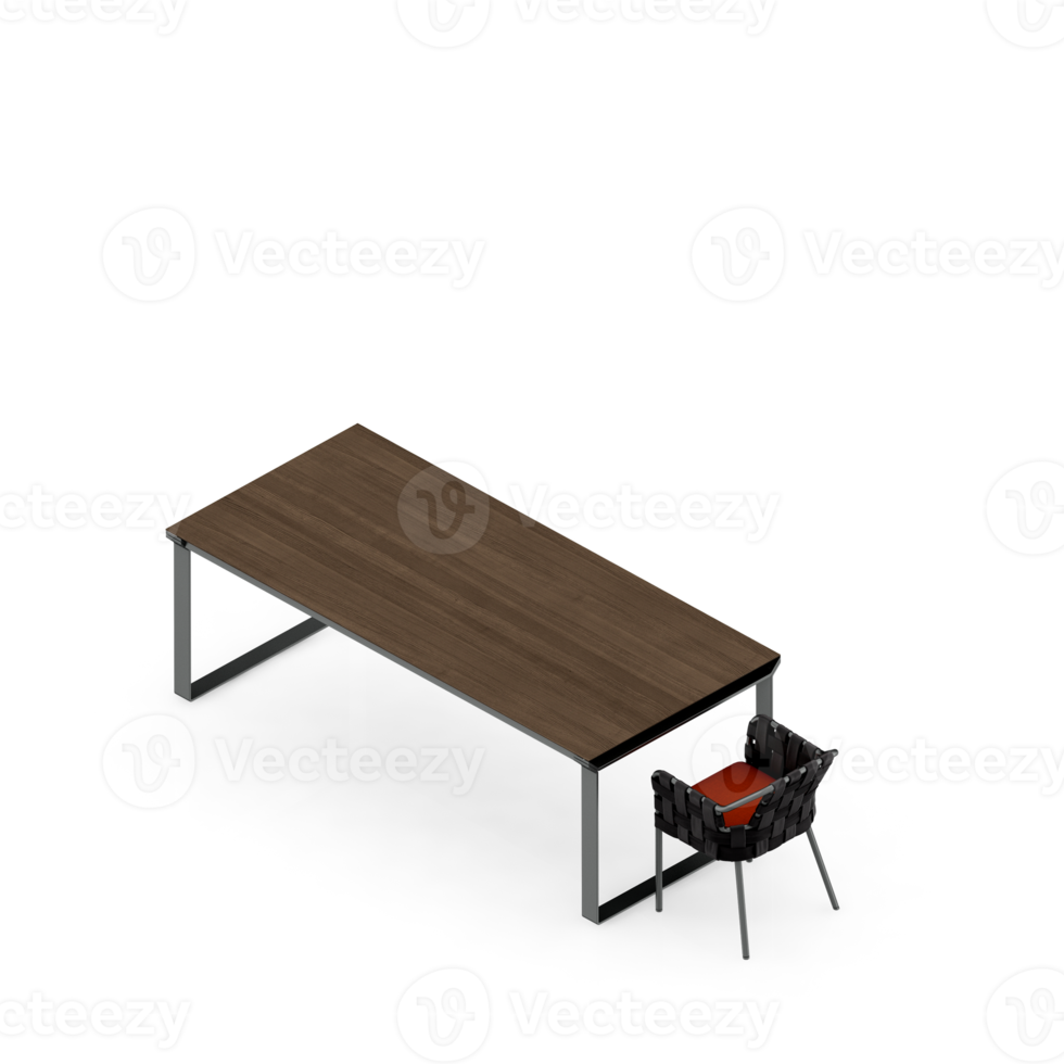 Isometric Table Set 3D render png