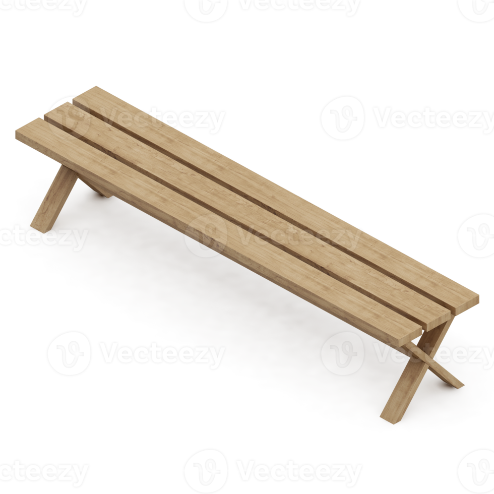Isometric bench 3D render png