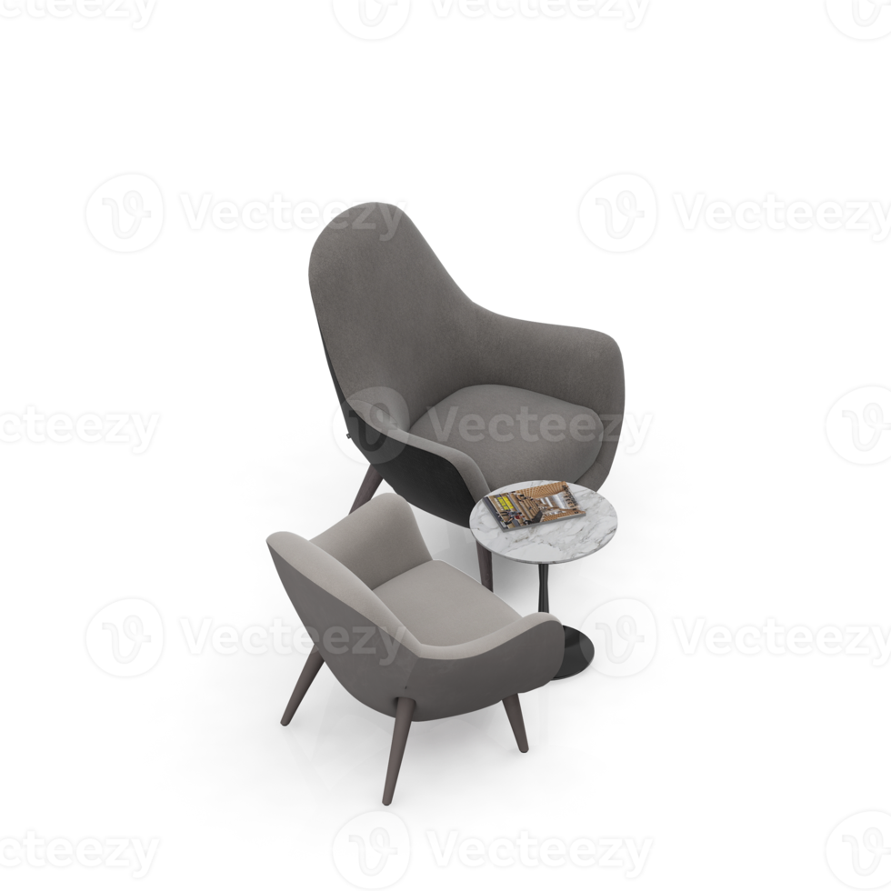 Isometric Armchair Isolated 3D render png