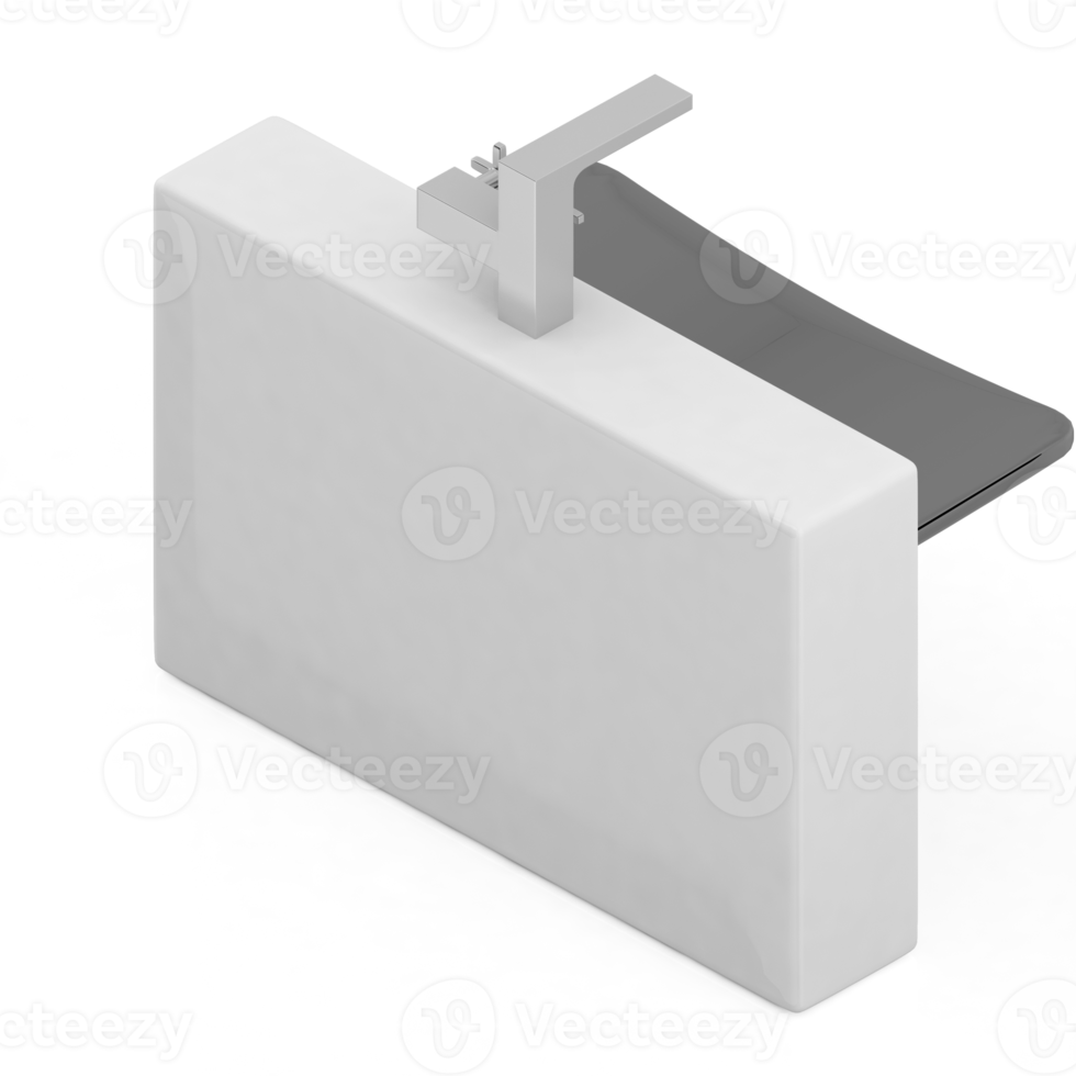 Isometric bathroom items 3D isolated render png