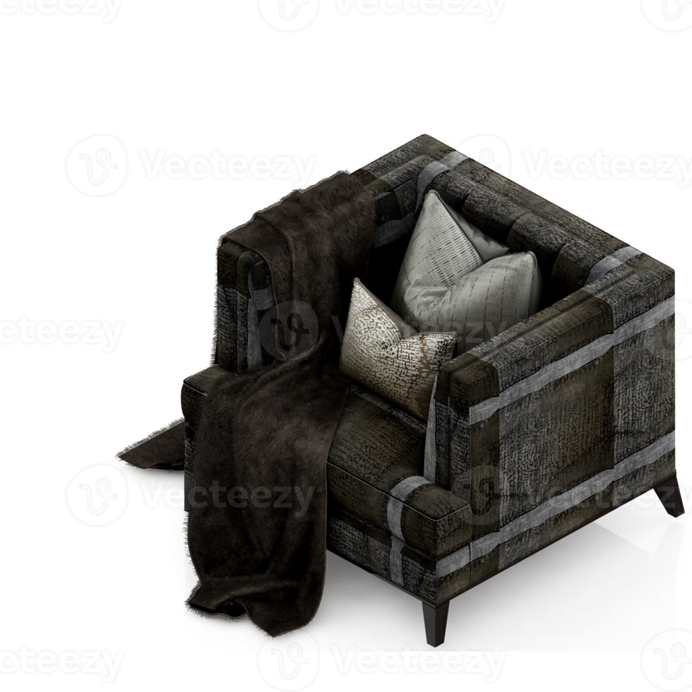 Isometric Chair 3D isolated rendering png