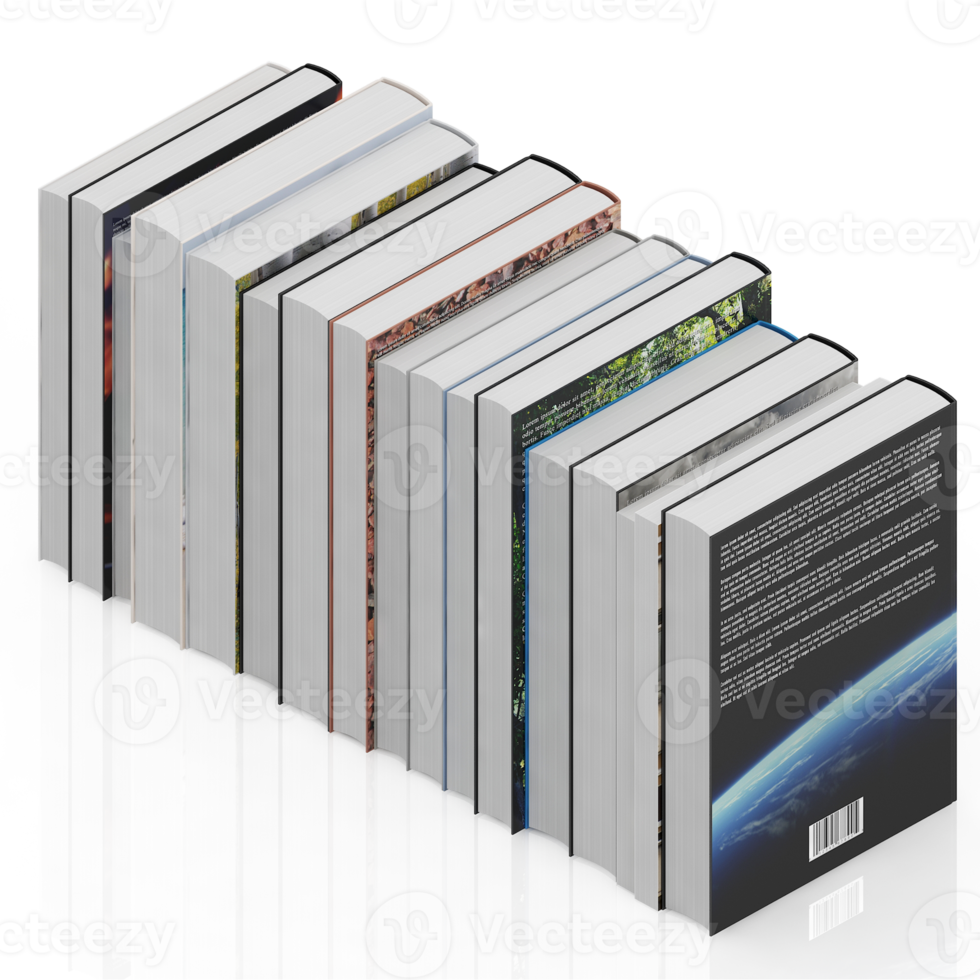 Isometric Books 3D render png