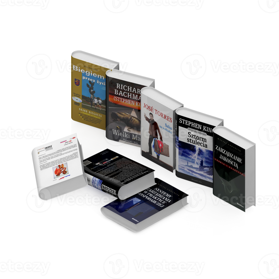 Isometric Books 3D render png