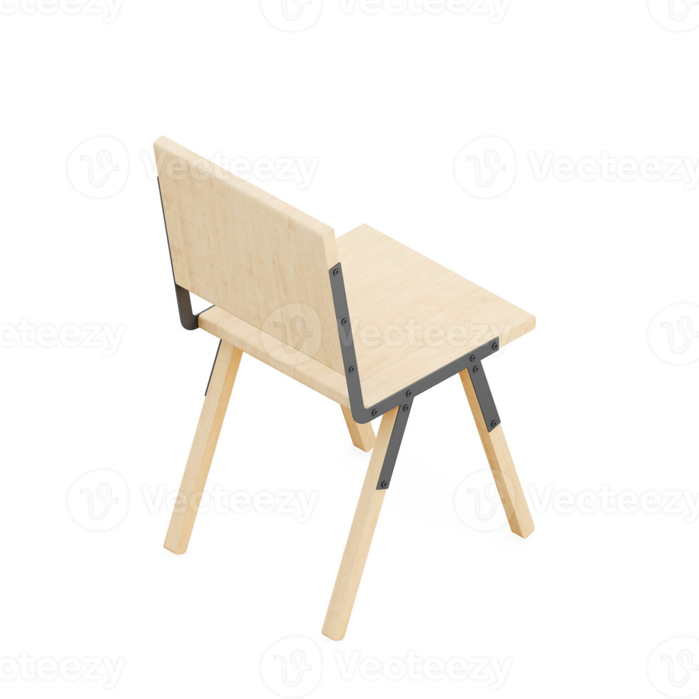 Isometric Chair 3D isolated rendering png