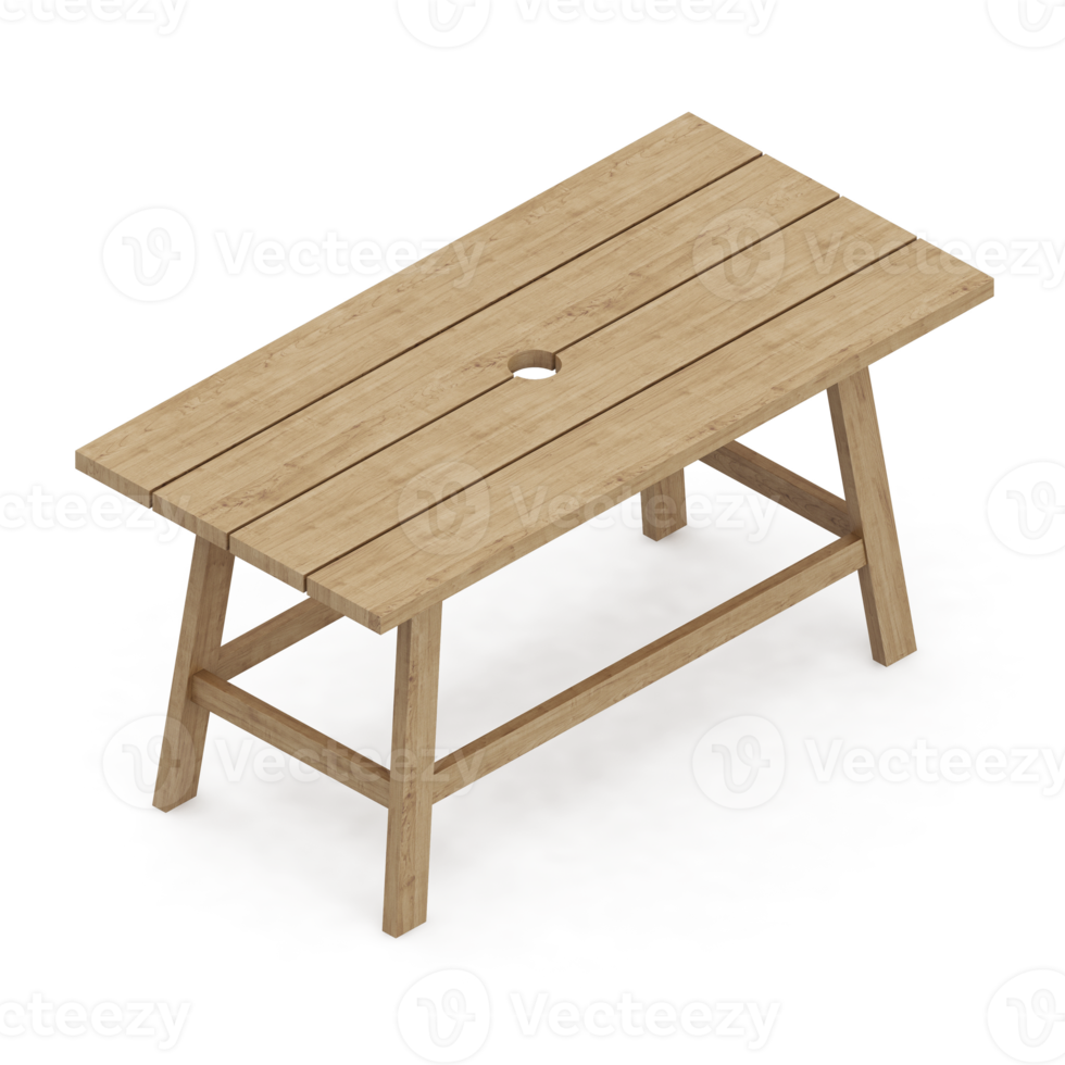 Isometric bench 3D render png