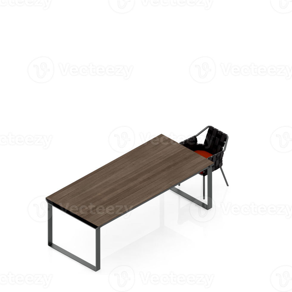 Isometric Table Set 3D render png