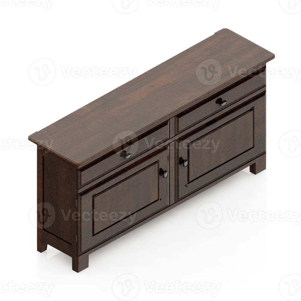 Isometric Cabinet 3D render png