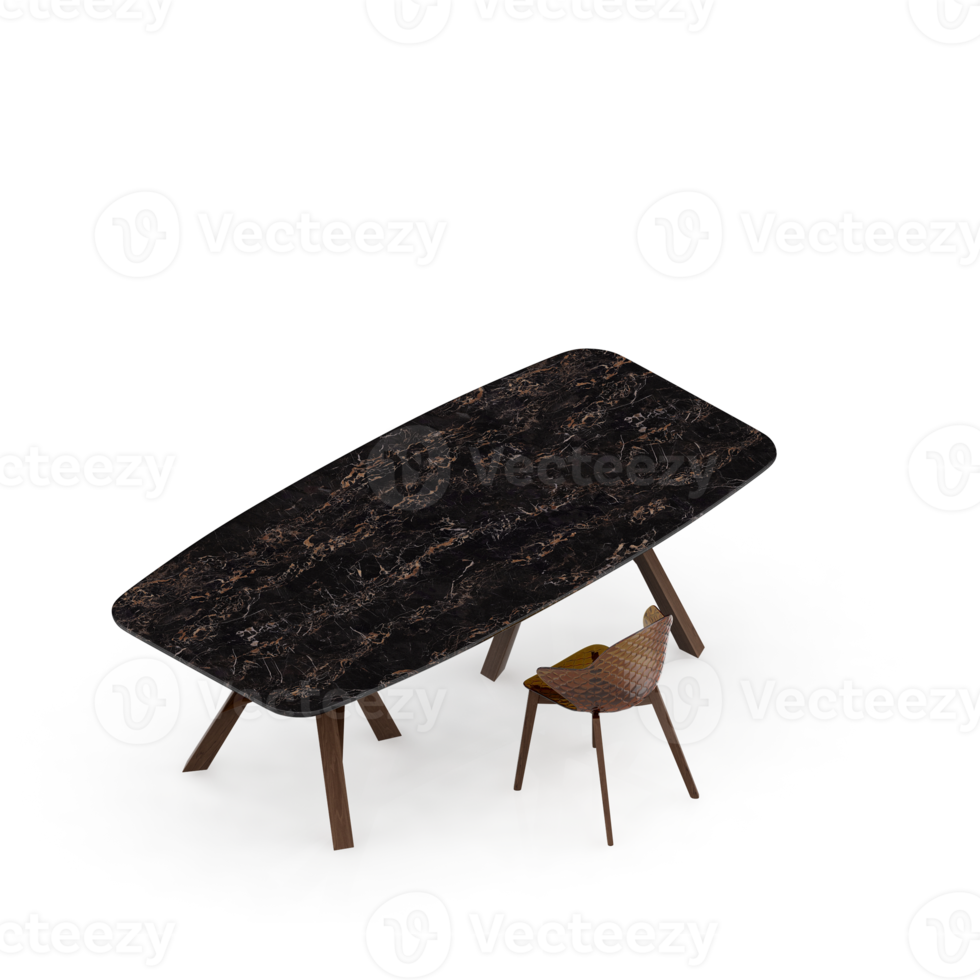 Isometric Table Set 3D render png