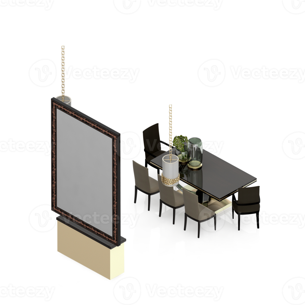 isometrische tafel reeks 3d geven png