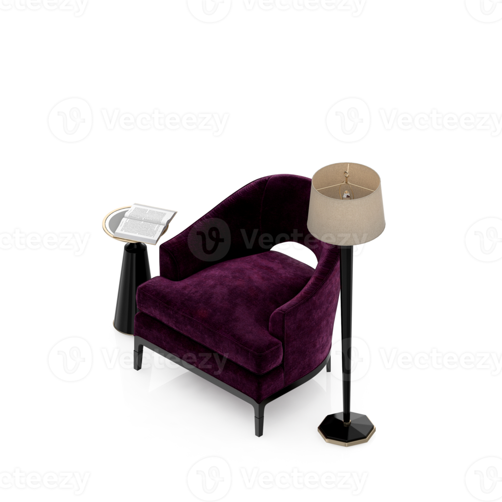 Isometric Armchair Isolated 3D render png