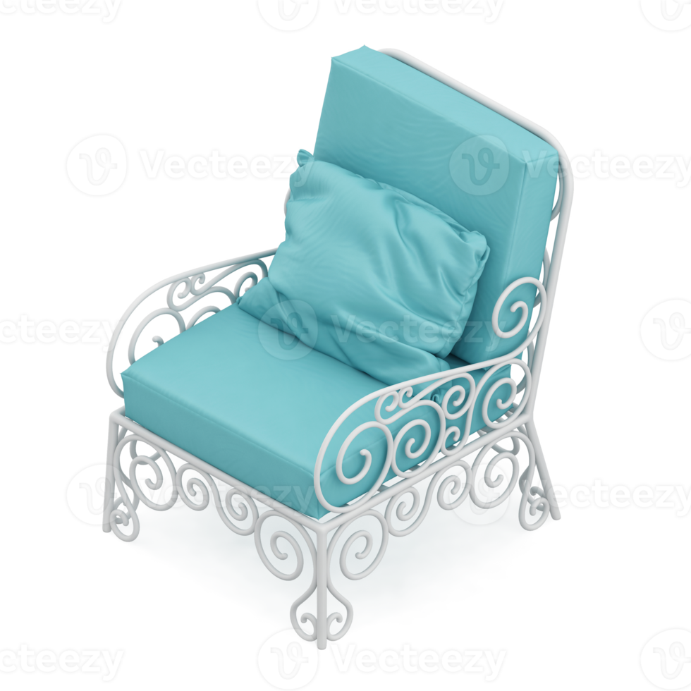 chaise isométrique rendu isolé 3d png