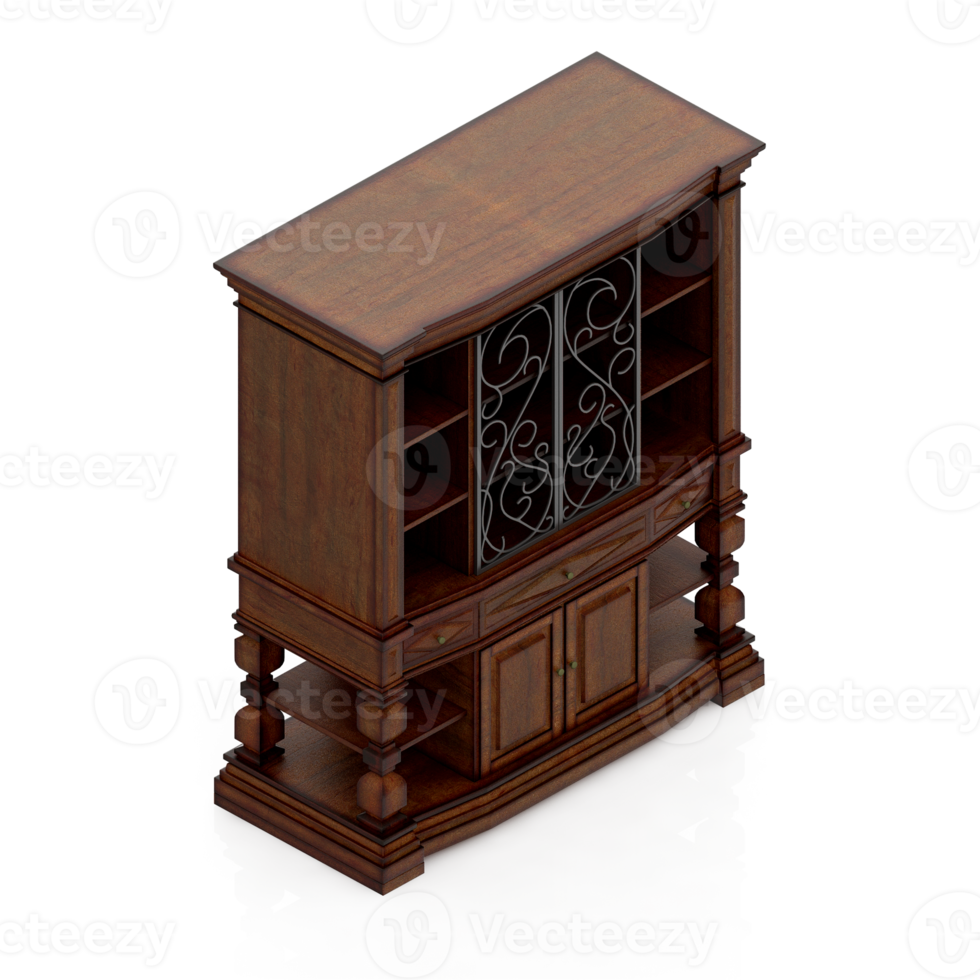 Isometric Cabinet 3D render png