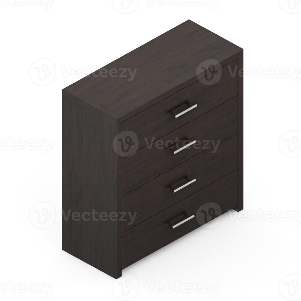 Isometric Bedroom 3D render png