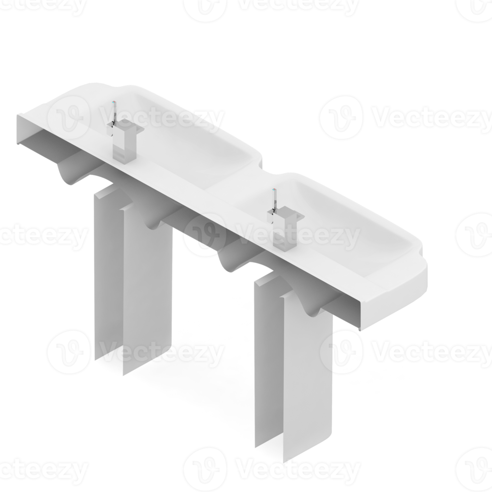 Isometric bathroom items 3D isolated render png