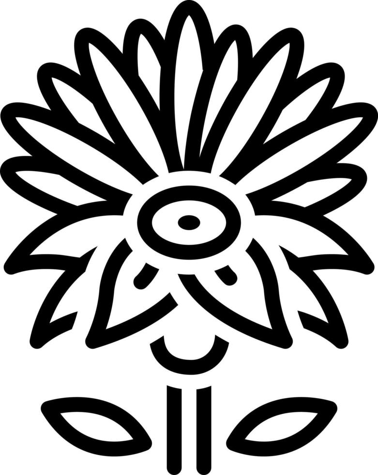 line icon for blue water lily vector
