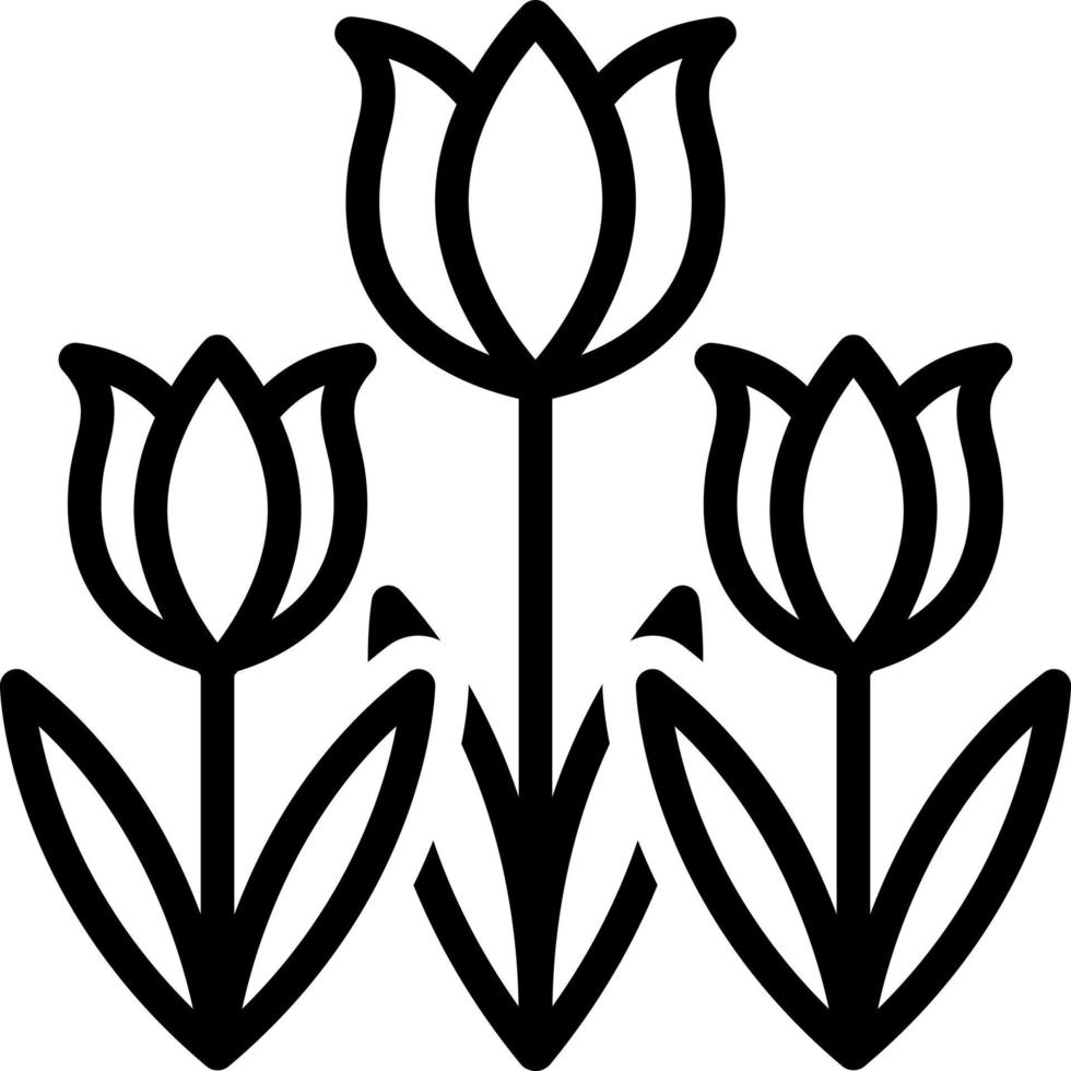 line icon for tulip vector