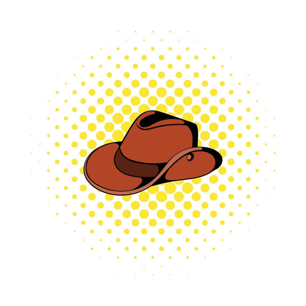 icono de sombrero de vaquero en estilo cómic vector