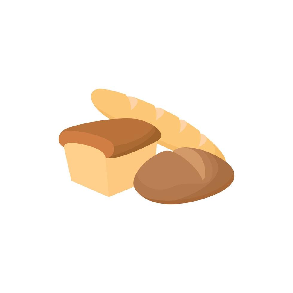 Assortment of bread icon, cartoon style vector