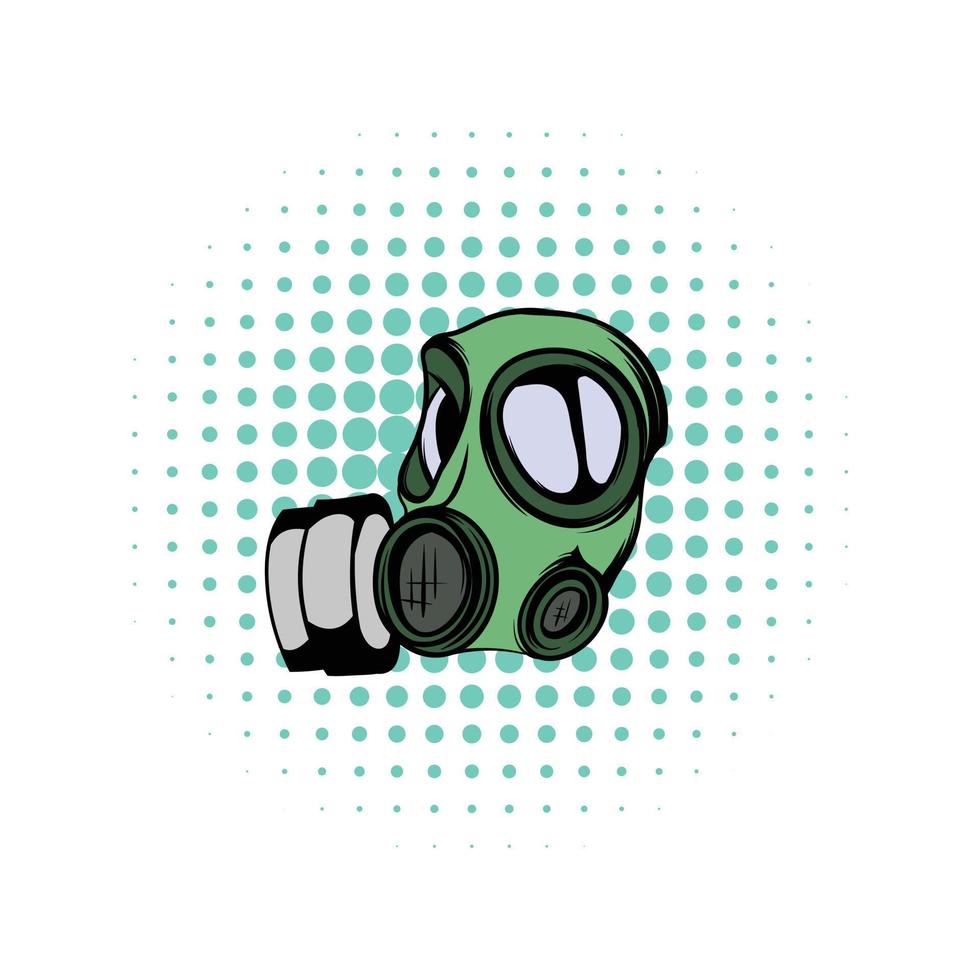 Gas mask comics icon vector