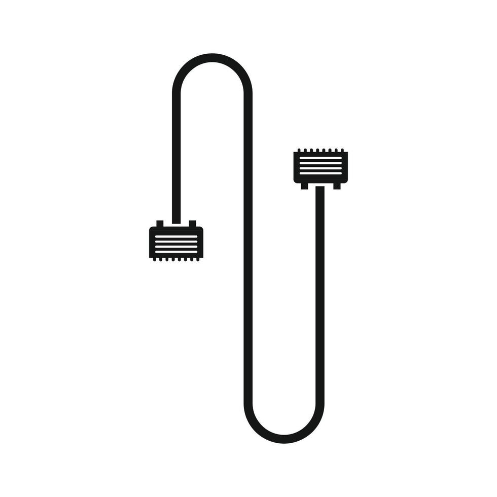 Cable wire computer icon, simple style vector