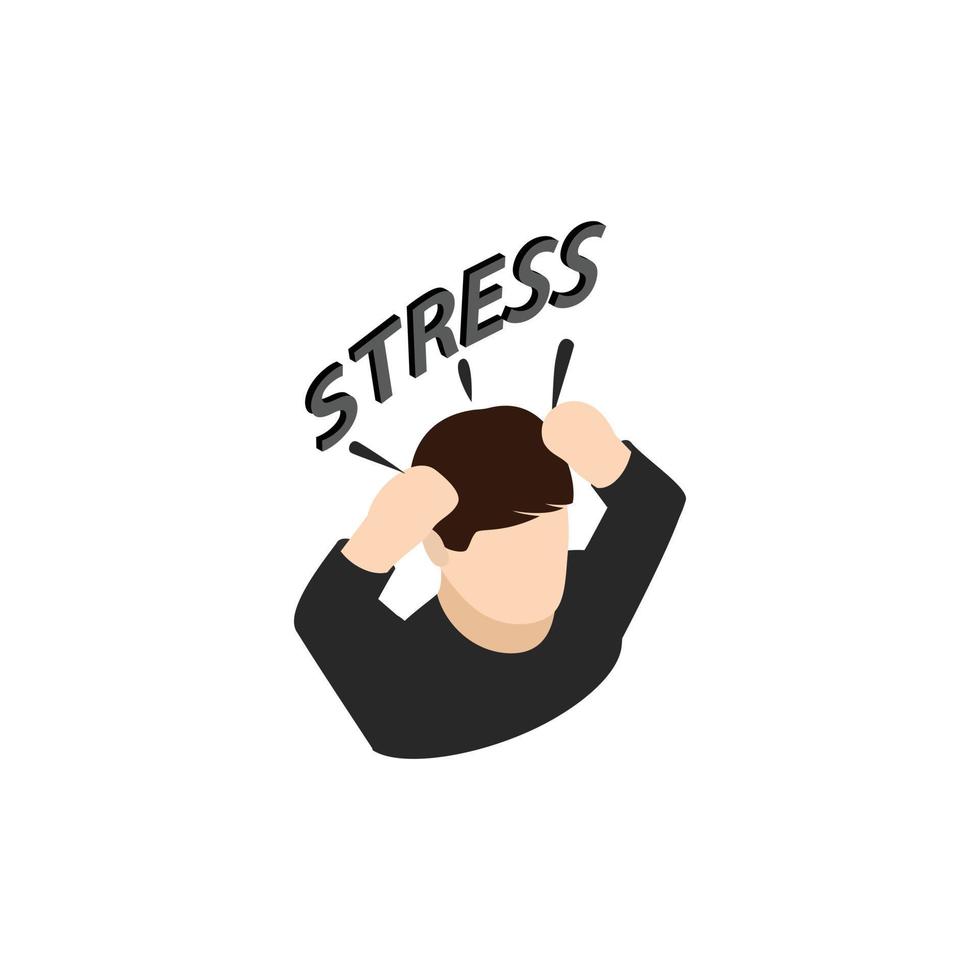 Stressed businessman icon, isometric 3d style vector