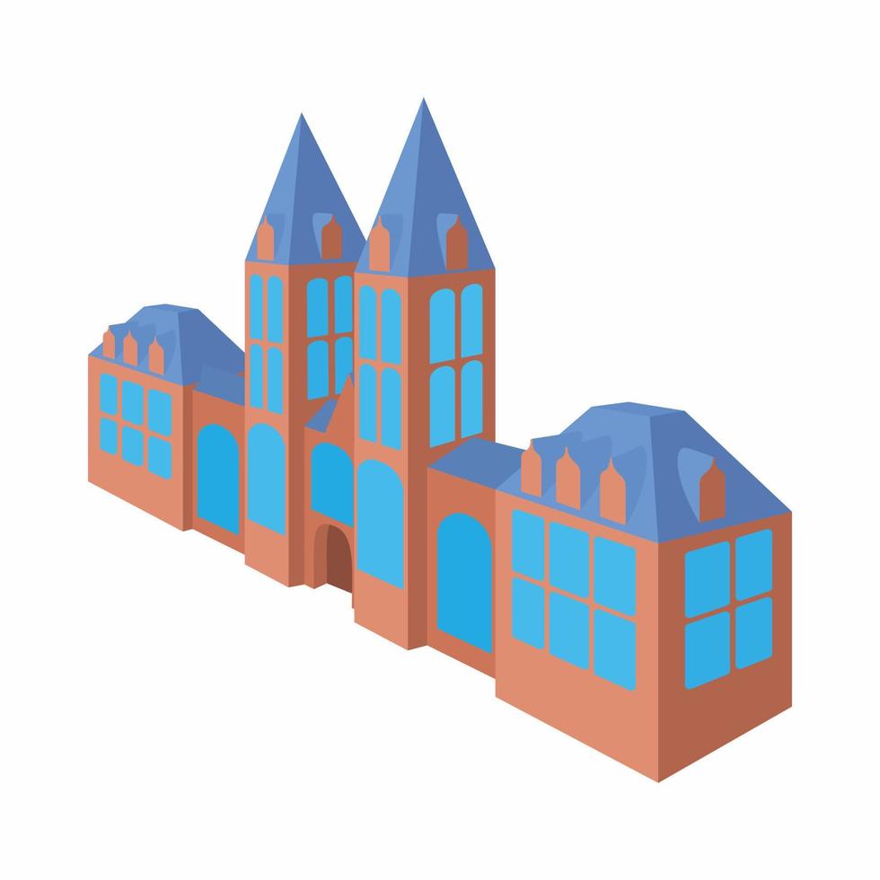 The Rijksmuseum in Amsterdam icon, cartoon style vector