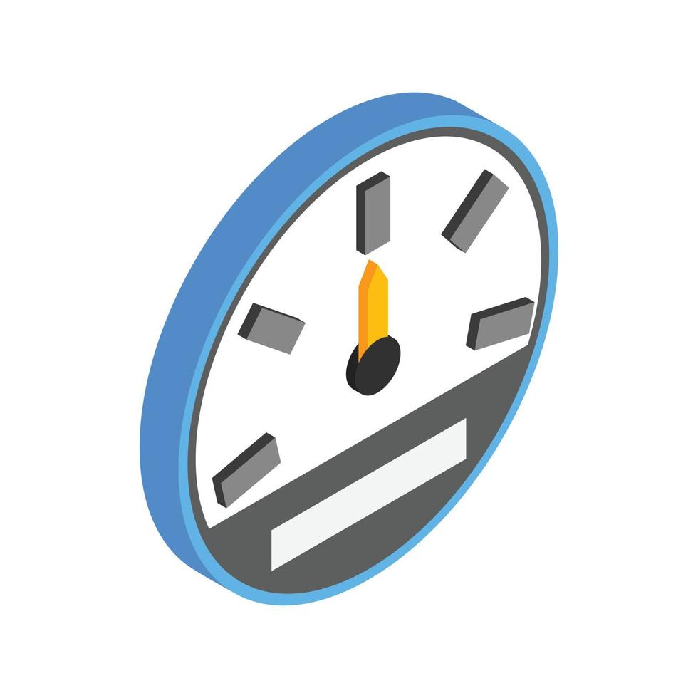 Speedometer or gauge icon, isometric 3d style vector