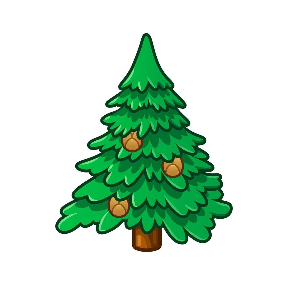 árbol de hoja perenne de Navidad emoji aislado sobre fondo blanco. vector