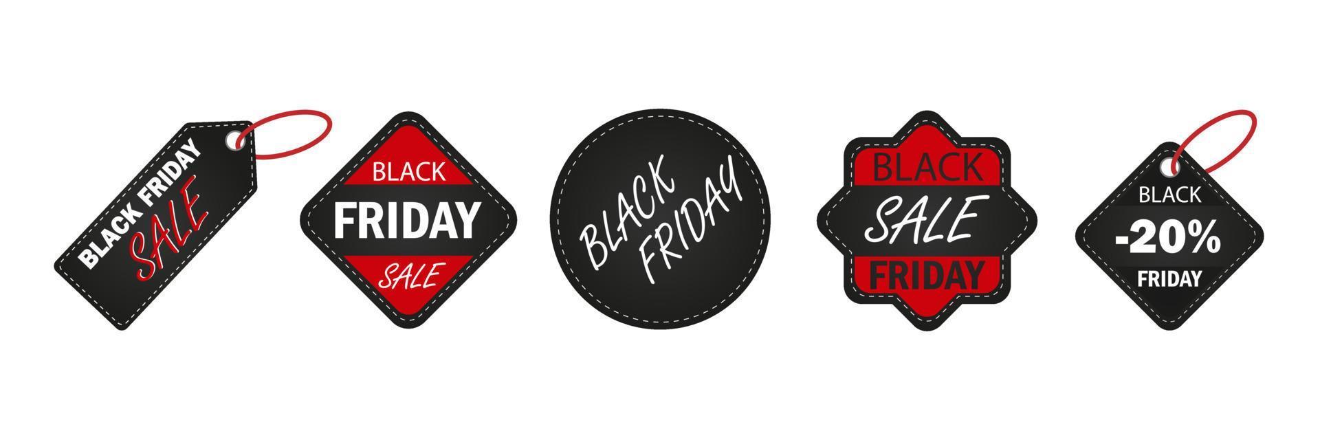 Set of Black Friday icons isolated on white background vector