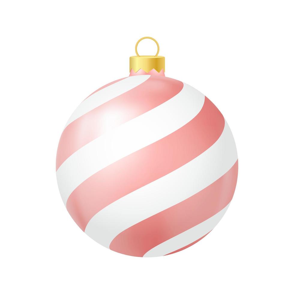 juguete de árbol de navidad rojo con líneas ilustración de color realista vector