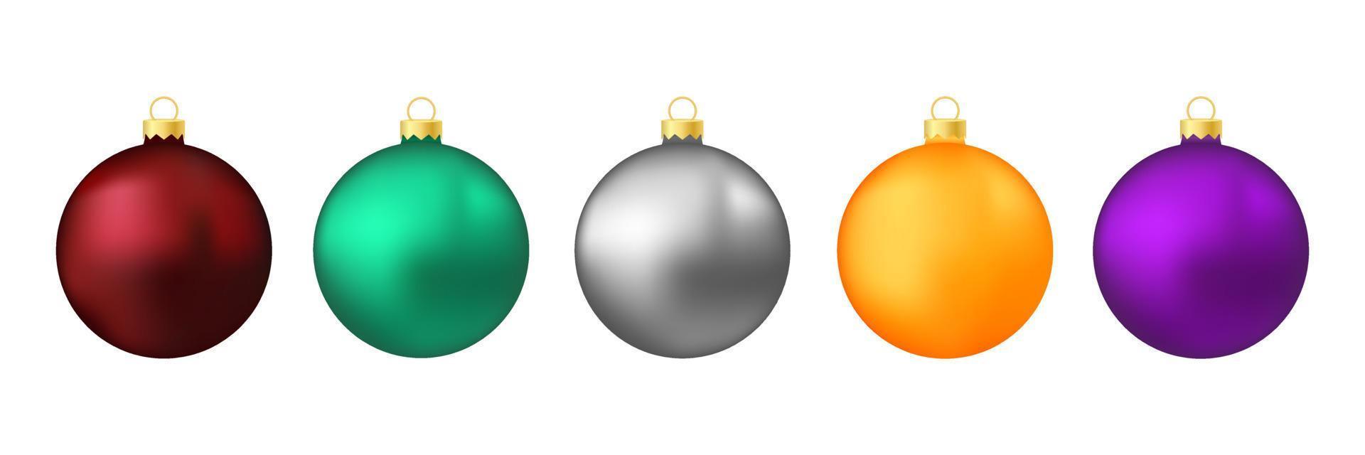 juego de bolas de árbol de navidad aislado sobre fondo blanco vector