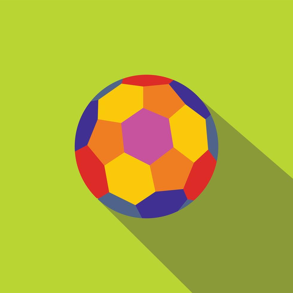 icono plano de bola de colores vector