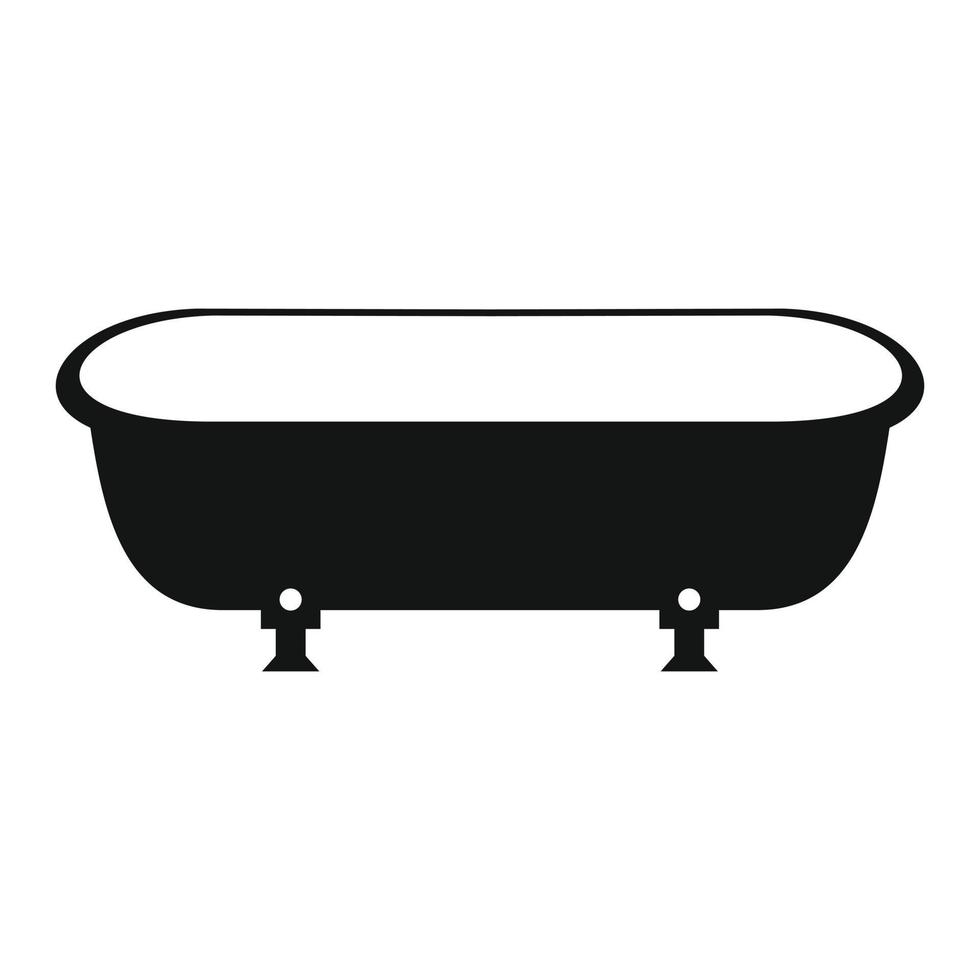 Bathtub black simple icon vector