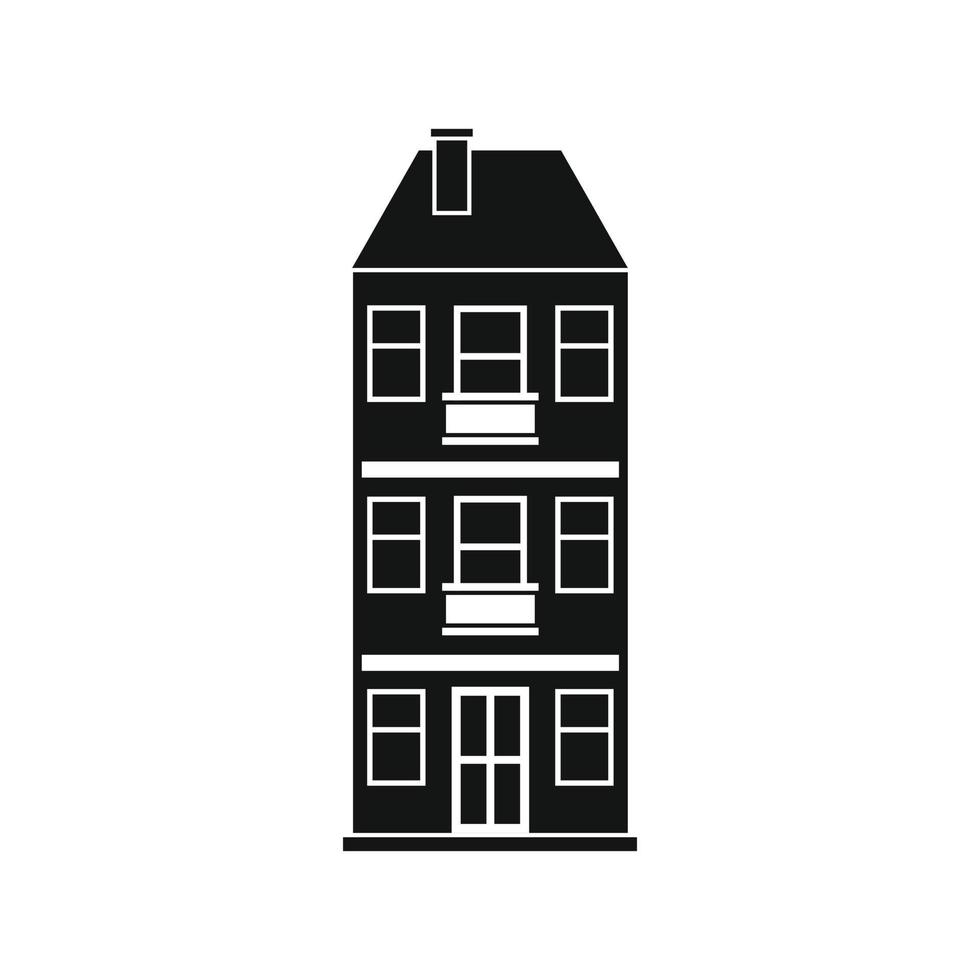 Three-storey house icon vector